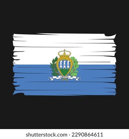 San Marino Flag Brush Vector Illustration