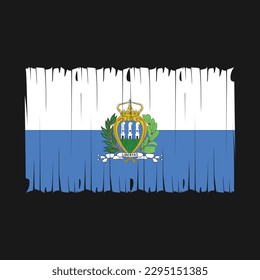 San Marino Flag Brush Vector Illustration