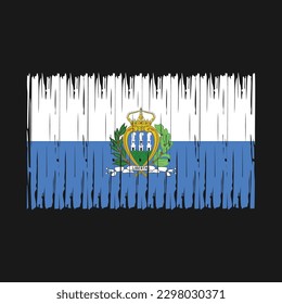 San Marino Flag Brush Vector Illustration