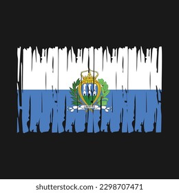 San Marino Flag Brush Vector Illustration