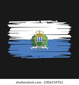 San Marino Flag Brush Vector Illustration