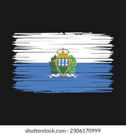 San Marino Flag Brush Vector Illustration