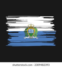 San Marino Flag Brush Vector Illustration