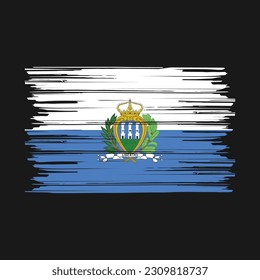 San Marino Flag Brush Vector Illustration