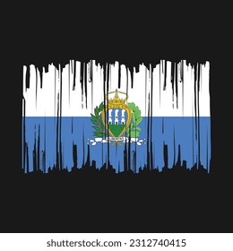 San Marino Flag Brush Vector Illustration