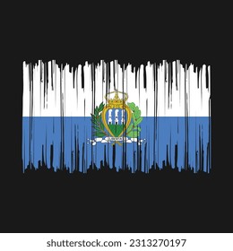 San Marino Flag Brush Vector Illustration