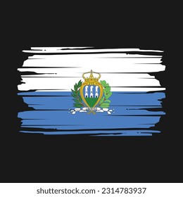 San Marino Flag Brush Vector Illustration