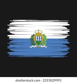 San Marino Flag Brush Vector Illustration