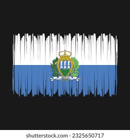 San Marino Flag Brush Vector Illustration