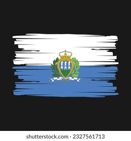 San Marino Flag Brush Vector Illustration