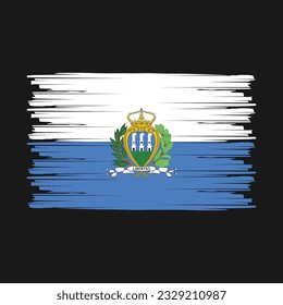 San Marino Flag Brush Vector Illustration