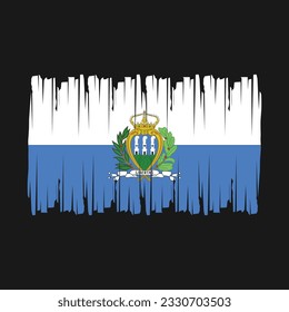 San Marino Flag Brush Vector Illustration