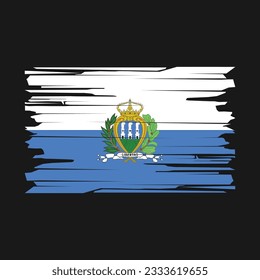 San Marino Flag Brush Vector Illustration