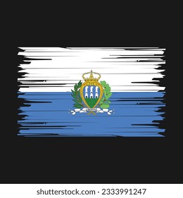 San Marino Flag Brush Vector Illustration