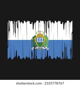 San Marino Flag Brush Vector Illustration