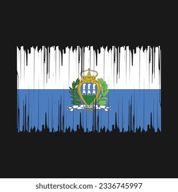 San Marino Flag Brush Vector Illustration