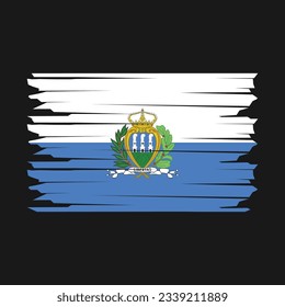 San Marino Flag Brush Vector Illustration