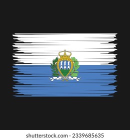 San Marino Flag Brush Vector Illustration