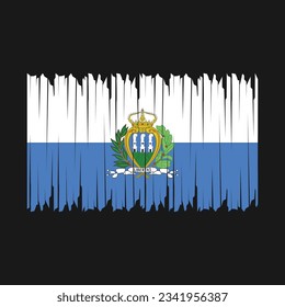 San Marino Flag Brush Vector Illustration