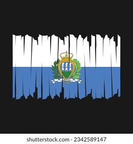 San Marino Flag Brush Vector Illustration