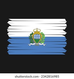 San Marino Flag Brush Vector Illustration