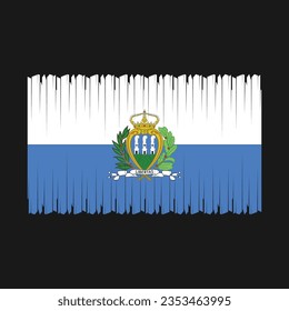 San Marino Flag Brush Vector Illustration