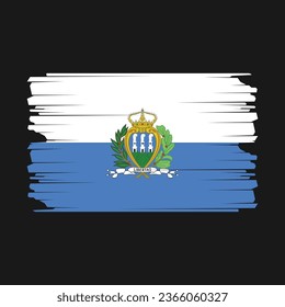 San Marino Flag Brush Vector Illustration