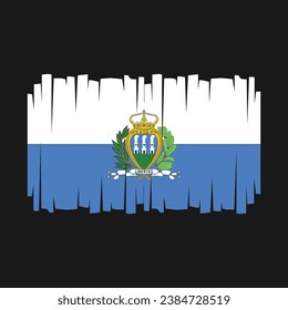 San Marino Flag Brush Vector Illustration