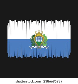 San Marino Flag Brush Vector Illustration