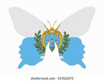 san marino flag butterfly