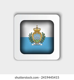 San Marino Flag Button Flat Design