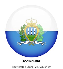 SAN MARINO flag button on white background