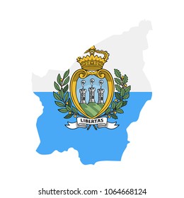 San Marino Flag Country Contour Vector Icon - Illustration