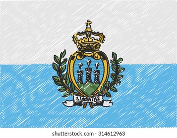 san marino flag embroidered zigzag

