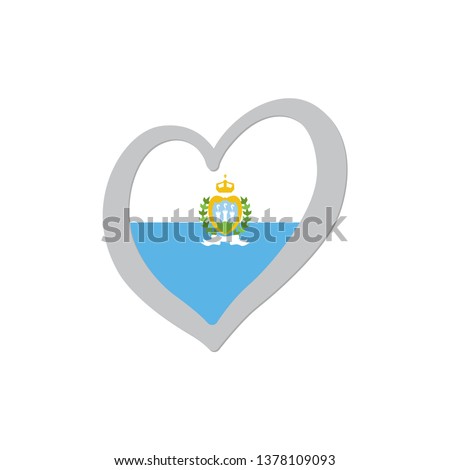 San Marino flag emoji vector inside of heart symbol