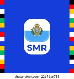 san marino flag  euro, european football 2024 tournament.