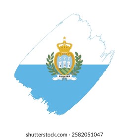 San Marino flag in a flat grunge vector design background