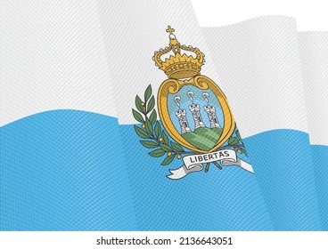 san marino flag fluttering gradient texture