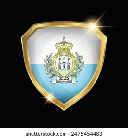 San Marino Flag Golden Shield Logo