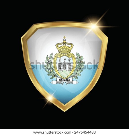 San Marino Flag Golden Shield Logo