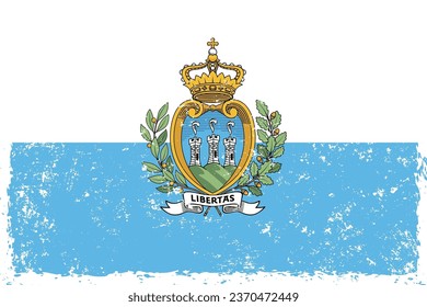 San marino flag grunge distressed style