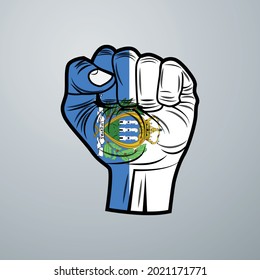 San Marino Flag with Hand Design isolated on white background. Vector illustration