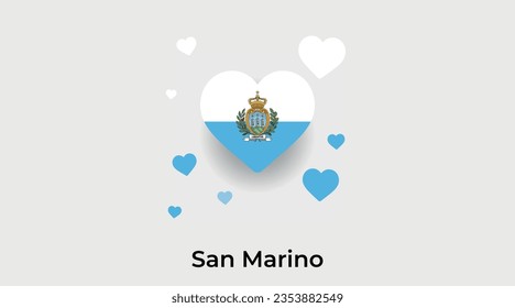 San Marino flag heart shape country icon vector illustration