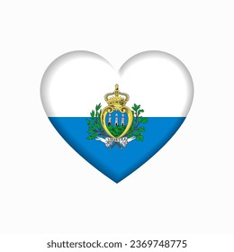 San Marino flag heart-shaped sign. Vector illustration.