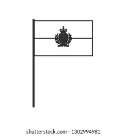San Marino flag icon in black outline flat design. Independence day or National day holiday concept.