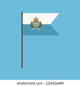 San Marino flag icon in flat design. Independence day or National day holiday concept.