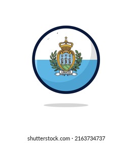 San Marino Flag Icon. San Marino Flag flat style isolated on a white background - stock vector.