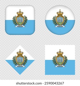 San Marino Flag Icons Pack. Vector illustration.