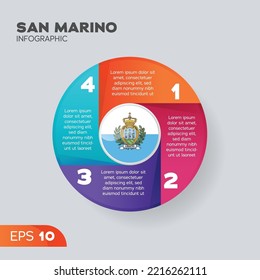 San Marino flag infographic vector element for business illustration in round style.