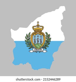 San Marino flag inside the San Marino map borders vector illustration